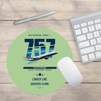 Thumbnail for Boeing 757-300 design on light green round mouse pad