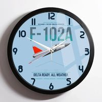 Thumbnail for F-102A Delta Dagger design on light blue framed wall clock