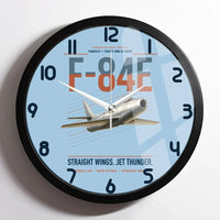 Thumbnail for F-84E Thunderjet design on light blue framed wall clock
