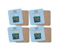Thumbnail for Sitka Rocky Gutierrez Airport (SIT) design on light blue 4 pieces set coaster