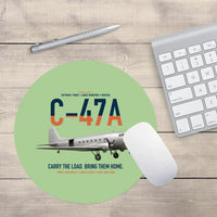 Thumbnail for C-47A Skytrain design on light green round mouse pad