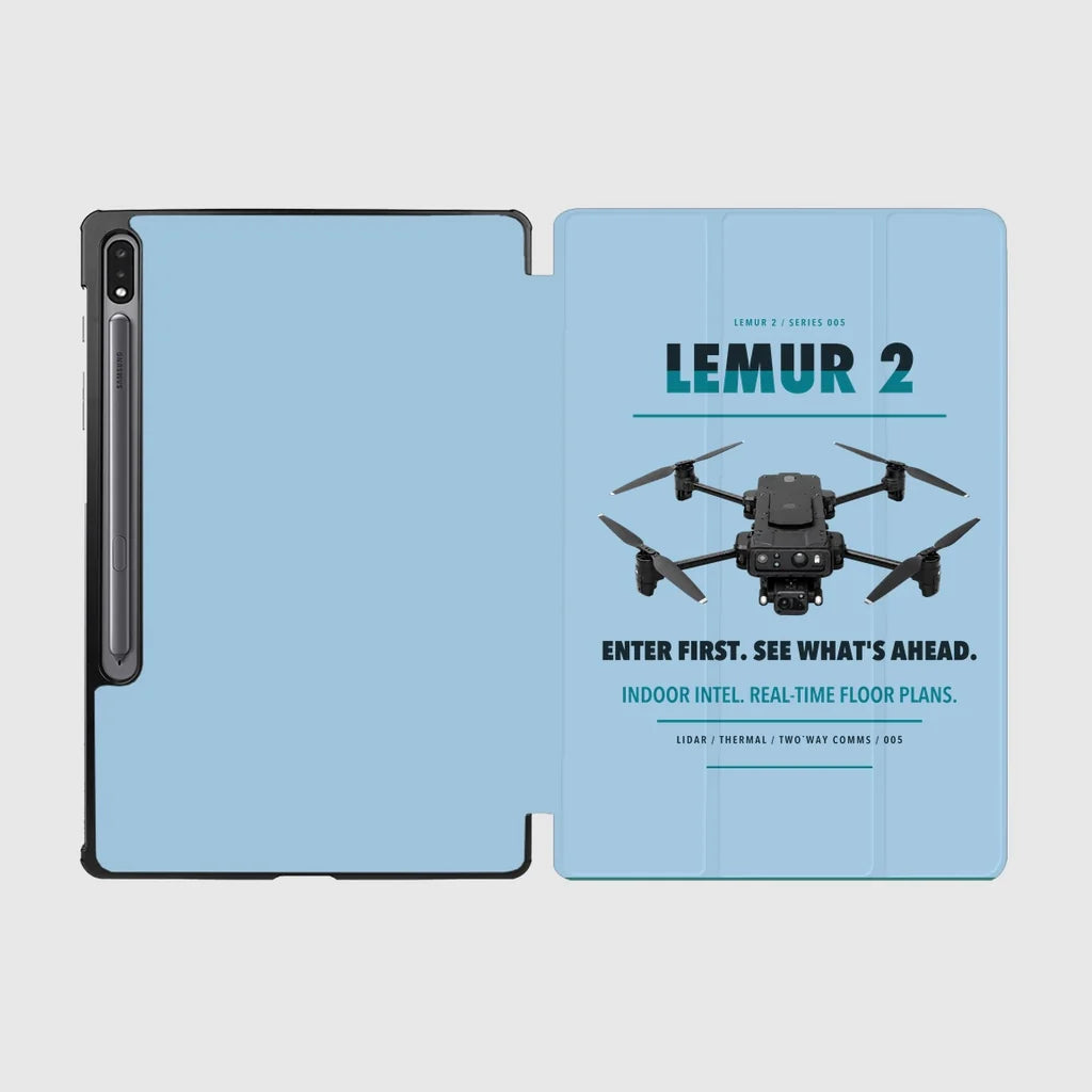 BRINC LEMUR 2 design on light blue samsung tablet tablet case