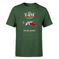 Thumbnail for Sikorsky S-92A design on dark green t-shirt, single-side print
