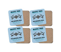 Thumbnail for DJI Mavic Pro design on light blue 4 pieces set coaster