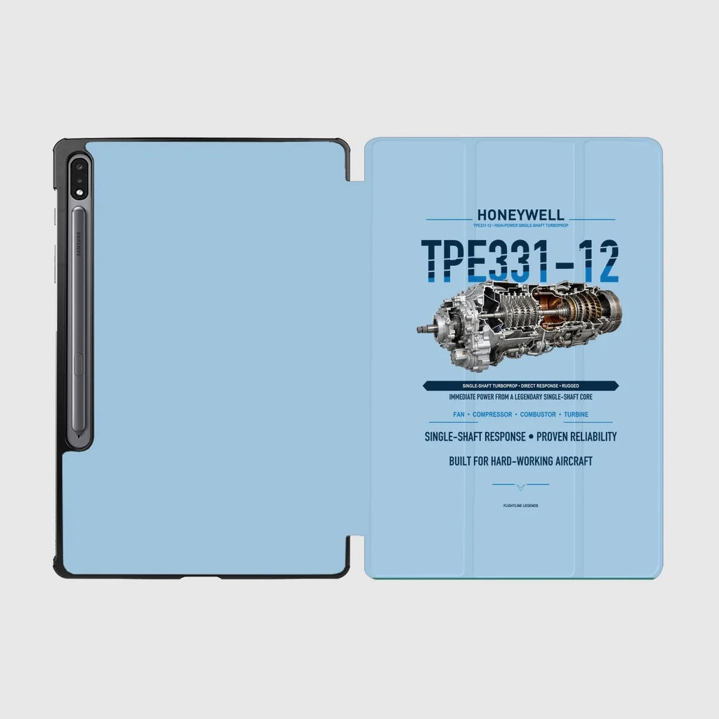 TPE331-12 design on light blue samsung tablet tablet case