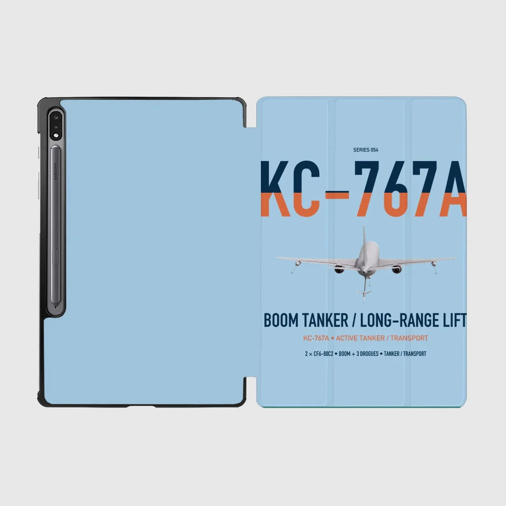 Boeing KC-767A design on light blue samsung tablet tablet case