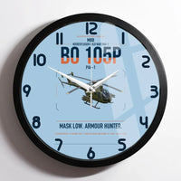 Thumbnail for MBB BO 105P PAH-1 design on light blue framed wall clock