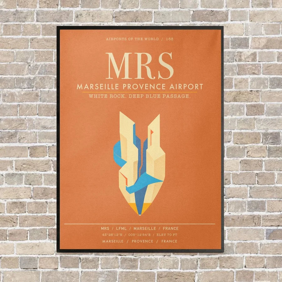 Marseille Provence Airport MRS - Canvas Framed - Orange