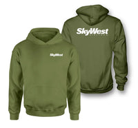 Thumbnail for Skywest Airlines logo on green army double side hoodie