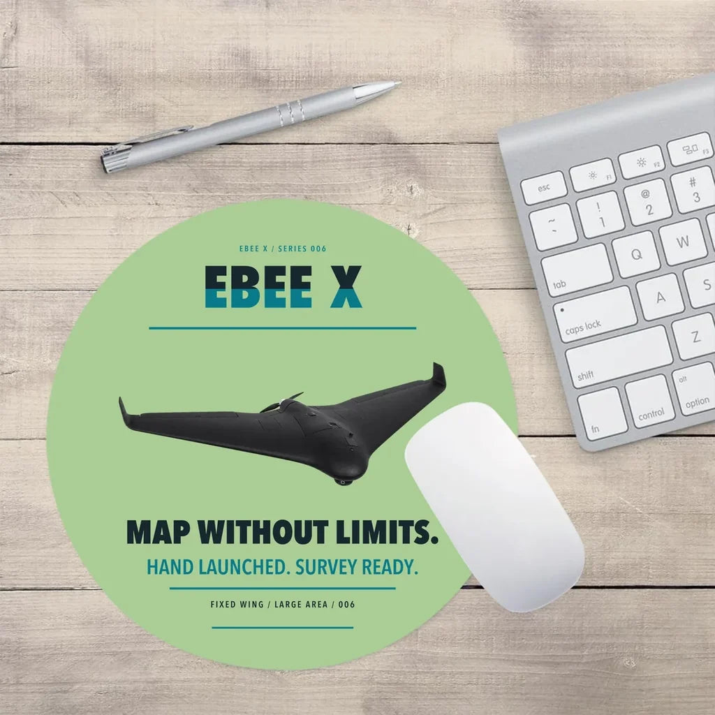 AgEagle eBee X design on light green round mouse pad