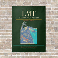 Thumbnail for Klamath Falls Airport LMT vertical canvas print - no frame - dark green background