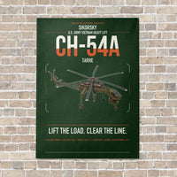 Thumbnail for Sikorsky CH-54A Tarhe vertical canvas print - no frame - dark green background