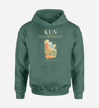 Thumbnail for Kaunas International Airport (KUN) design on green hoodie single-side print