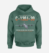 Thumbnail for C-130J-30 Super Hercules design on green double-side hoodie, single-side print
