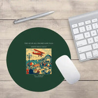 Thumbnail for VINTAGE G4476 - The Seawall Promenade Pass - Designed Mouse Pads design on darkgreen round