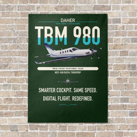 Thumbnail for Daher TBM 980 vertical canvas print - no frame - dark green background