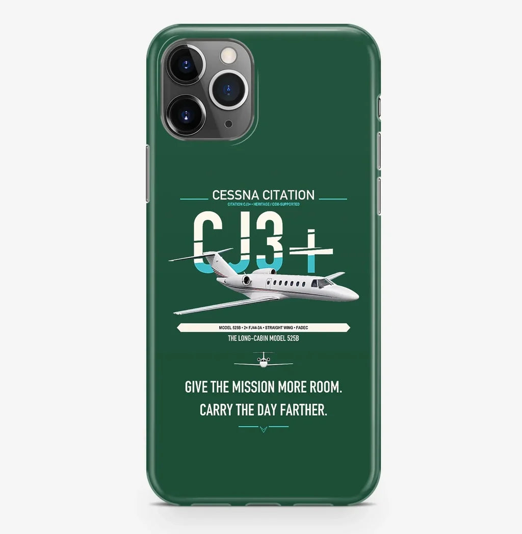 Cessna Citation CJ3+ design on dark green magsafe iphone case, for iPhone Pro Max