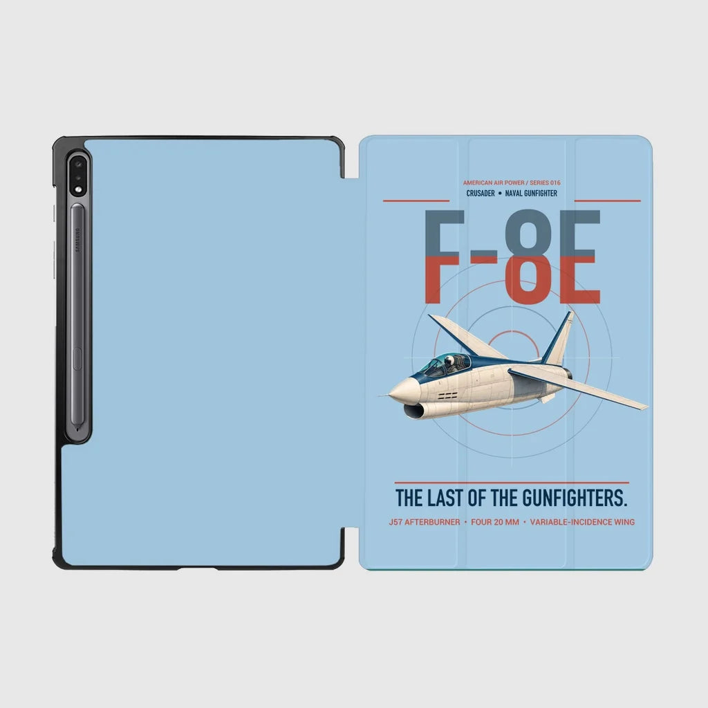 F-8E Crusader design on light blue samsung tablet tablet case