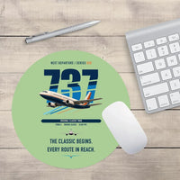 Thumbnail for Boeing 737-300 Classic design on light green round mouse pad