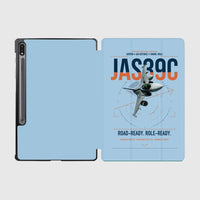 Thumbnail for Saab JAS 39C Gripen design on light blue samsung tablet tablet case