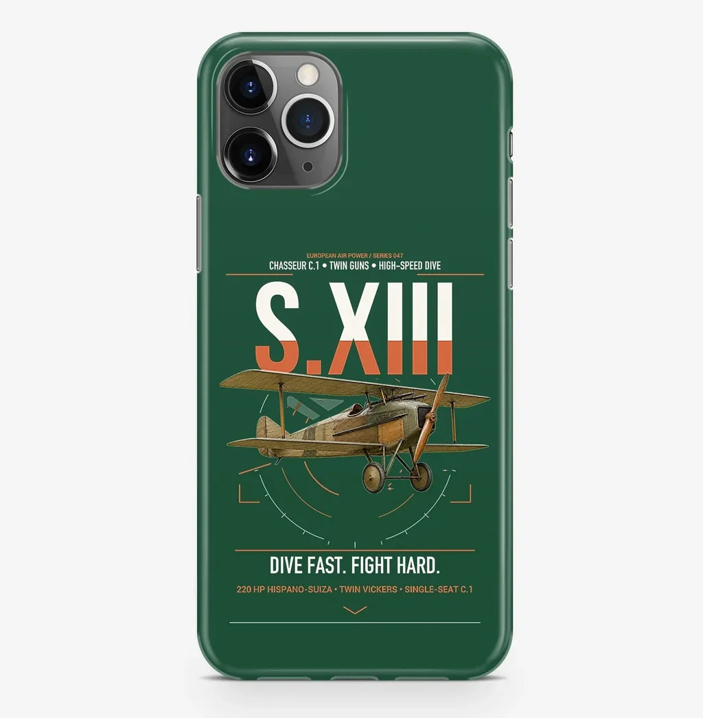 SPAD S.XIII C.1 design on dark green magsafe iphone case, for iPhone Pro Max