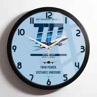 Thumbnail for Boeing 777-300ER design on light blue framed wall clock