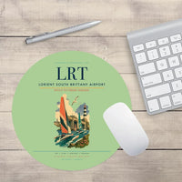 Thumbnail for Lorient South Brittany Airport (LRT) design on light green round mouse pad