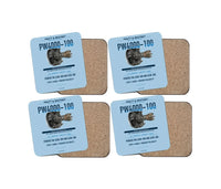 Thumbnail for PW4000-100 design on light blue 4 pieces set coaster