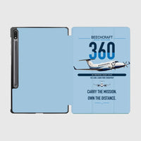 Thumbnail for Beechcraft King Air 360 design on light blue samsung tablet tablet case