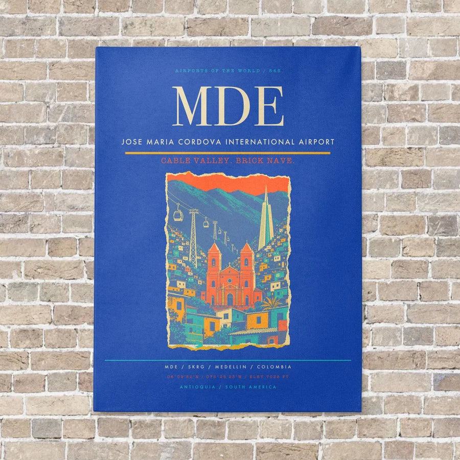 Jose Maria Cordova International Airport MDE - Canvas No Frame - Blue