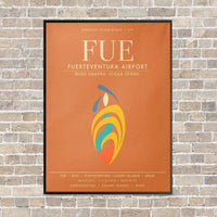 Thumbnail for Fuerteventura Airport FUE - Canvas Framed - Orange