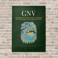 Thumbnail for Gainesville Regional Airport GNV vertical canvas print - no frame - dark green background