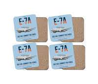 Thumbnail for E-7A Wedgetail design on light blue 4 pieces set coaster