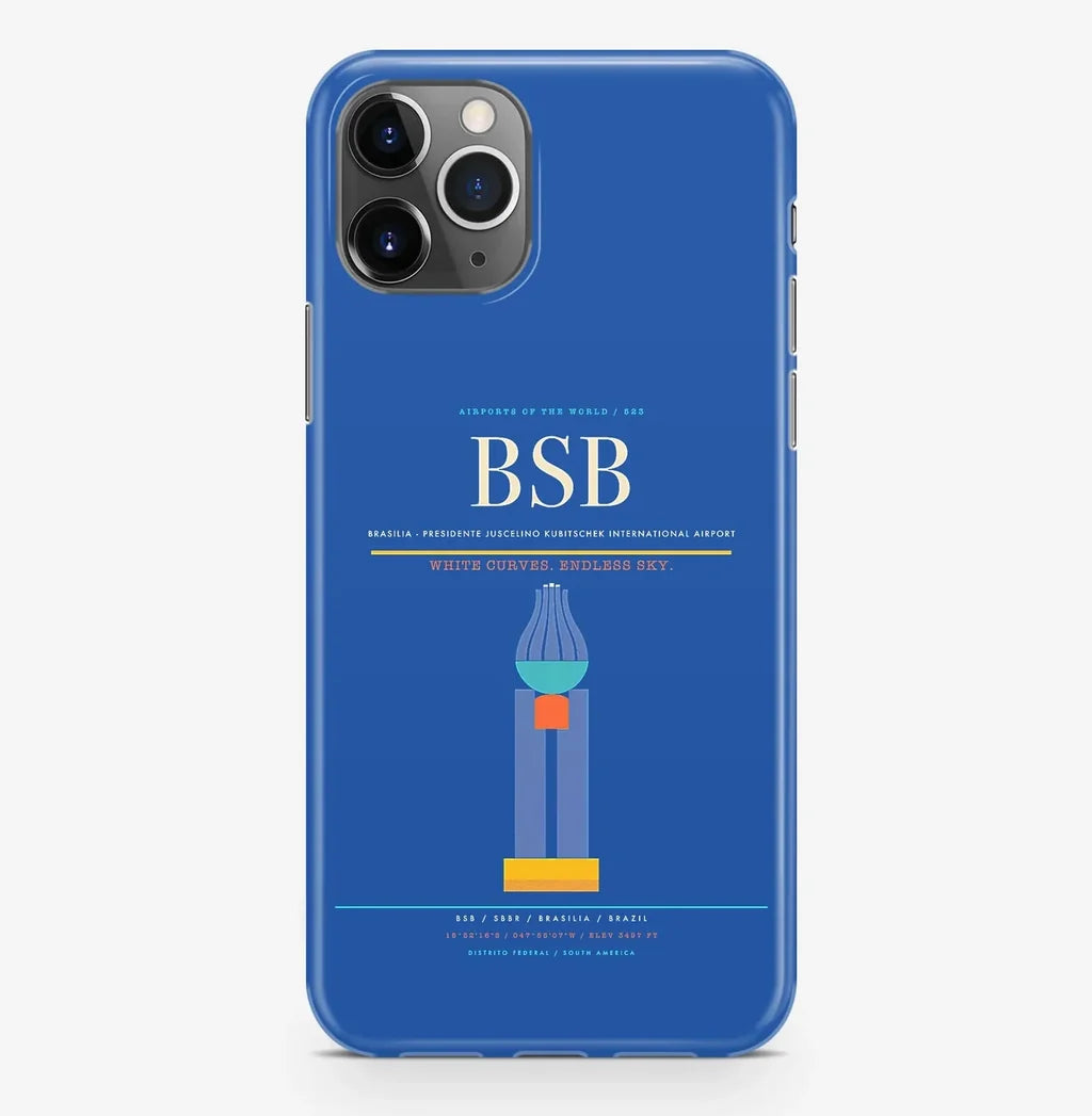 Brasilia Airport (BSB) design on blue iPhone 16 Pro MagSafe case