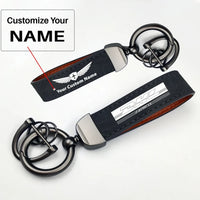 Thumbnail for DHL Aviation Horseshoe Buckle key chain, Black + Name
