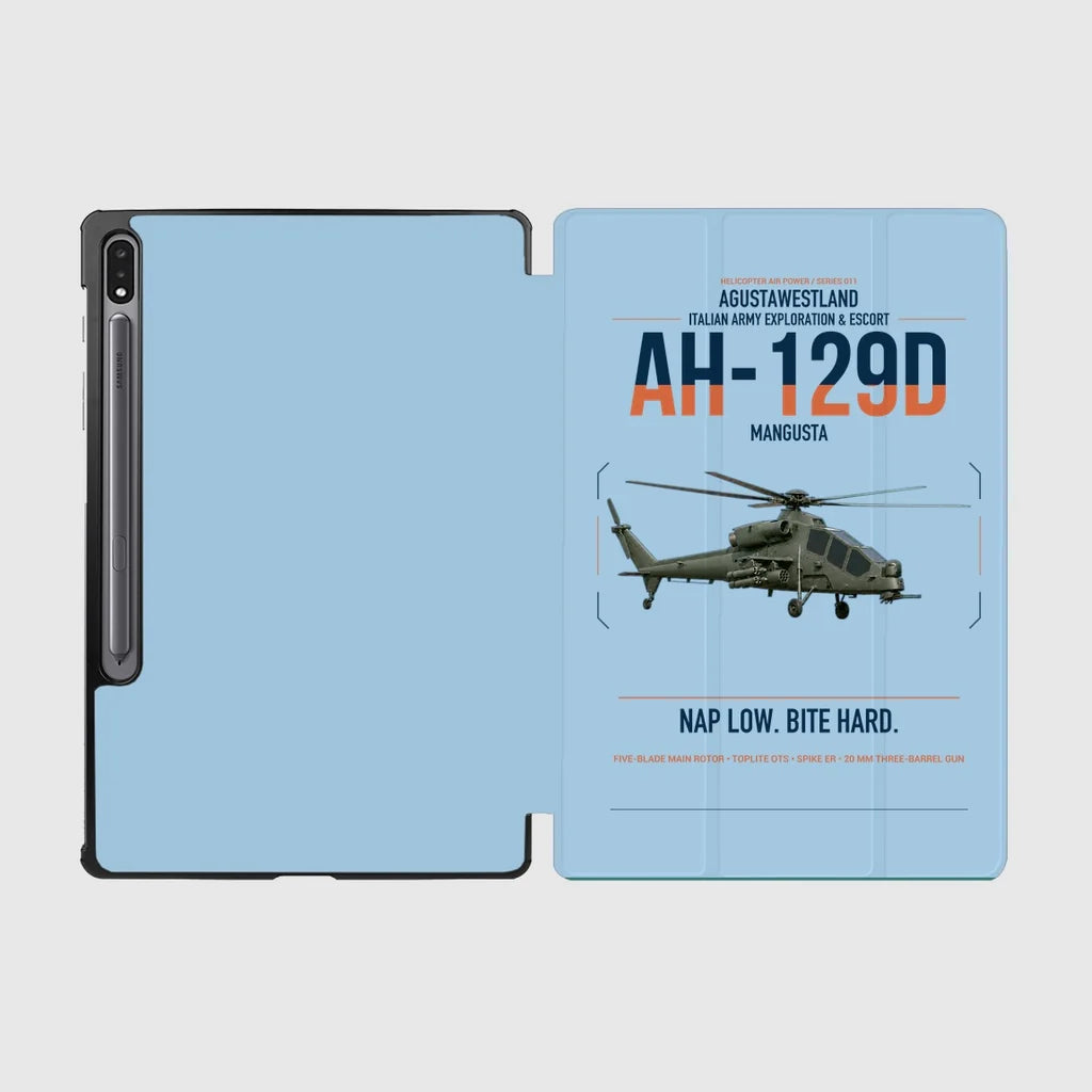 AgustaWestland AH-129D Mangusta design on light blue samsung tablet tablet case