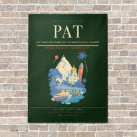 Thumbnail for Jay Prakash Narayan International Airport PAT vertical canvas print - no frame - dark green background