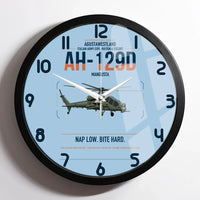 Thumbnail for AgustaWestland AH-129D Mangusta design on light blue framed wall clock