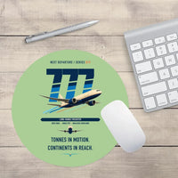 Thumbnail for Boeing 777F design on light green round mouse pad