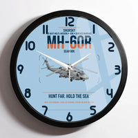 Thumbnail for Sikorsky MH-60R Seahawk design on light blue framed wall clock