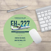 Thumbnail for Fairchild Hiller FH-227B design on light green round mouse pad