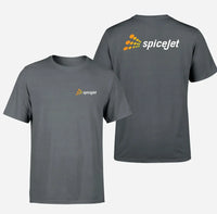 Thumbnail for SpiceJet logo on gray double side t shirt