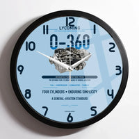 Thumbnail for O-360 design on light blue framed wall clock