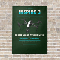 Thumbnail for DJI Inspire 3 vertical canvas print - no frame - dark green background