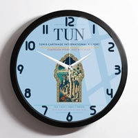 Thumbnail for Tunis-Carthage International Airport (TUN) design on light blue framed wall clock