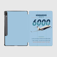 Thumbnail for Bombardier Global 6000 design on light blue samsung tablet tablet case