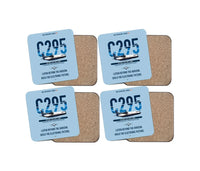 Thumbnail for Airbus C295 SIGINT design on light blue 4 pieces set coaster