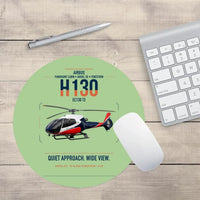 Thumbnail for Airbus H130 design on light green round mouse pad