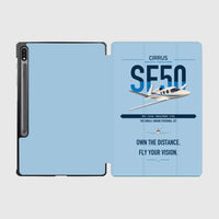 Thumbnail for Cirrus Vision Jet G2+ design on light blue samsung tablet tablet case