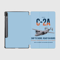 Thumbnail for C-2A Greyhound design on light blue samsung tablet tablet case